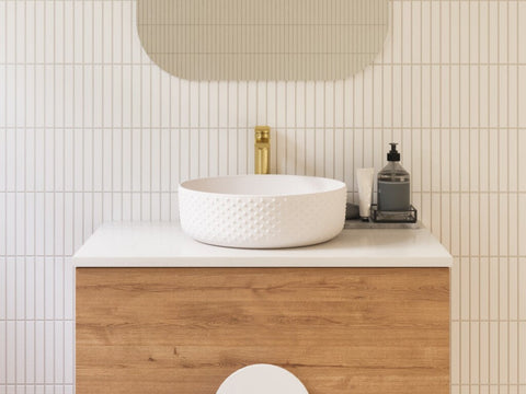 Basins Timberline Allure Dimple Ceramic Basin 360mm Color: White Gloss Place & Palette