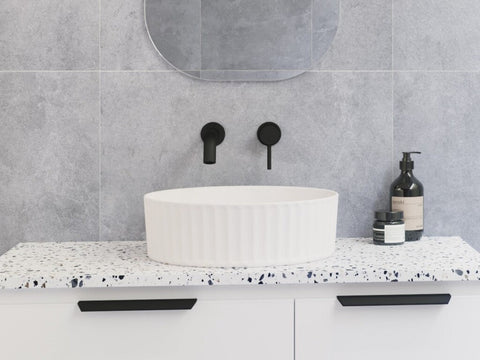 Basins Timberline Allure Flute Ceramic Basin 365mm Color: White Gloss Place & Palette