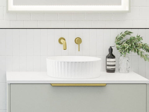 Basins Timberline Allure Flute Ceramic Basin 365mm Color: White Gloss Place & Palette