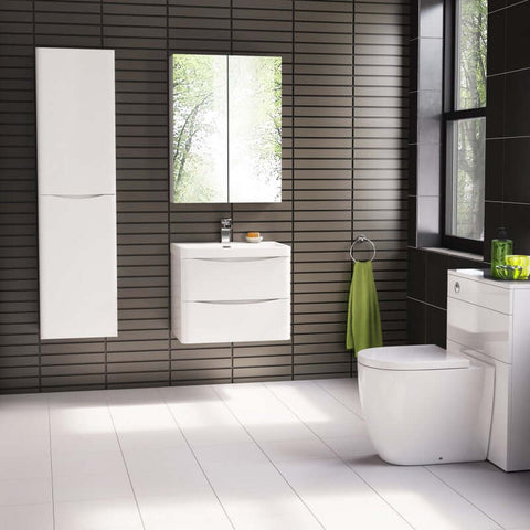 Vanities BelBagno Ancona Wall Hung Vanity Finish: Gloss White Size: 600x420x450 Place & Palette