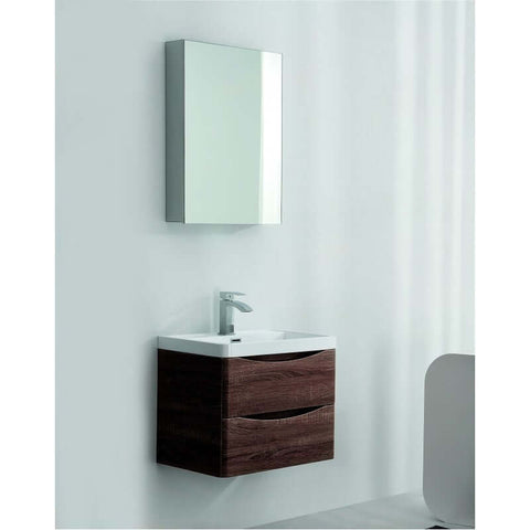 Vanities BelBagno Ancona Wall Hung Vanity Finish: Rose Wood Size: 600x420x450 Place & Palette