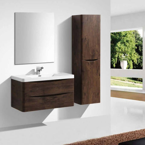 Vanities BelBagno Ancona Wall Hung Vanity Finish: Rose Wood Size: 900x480x450 Place & Palette