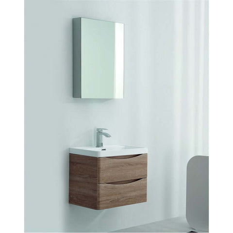 Vanities BelBagno Ancona Wall Hung Vanity Finish: White Oak Size: 600x420x450 Place & Palette
