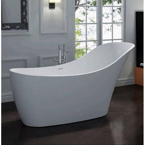 Baths Pietra Bianca Anna Bath Colour: Malibu Solid Place & Palette