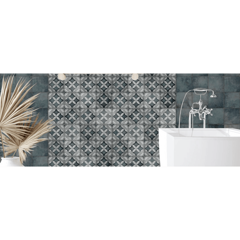 Tiles The Peninsula Collection Antique Porcelain Tile Colour: Flora Place & Palette