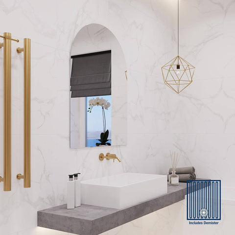 Mirrors Thermogroup Aspen Polished Edge Arch Mirror Style: Hangers Size: 500x800x14mm Place & Palette