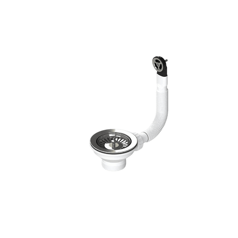 Accessories Turner Hastings Basket Waste & Long Bolt Colour: Polished Stainless Steel Size: 90x50 with Overflow Kit Place & Palette