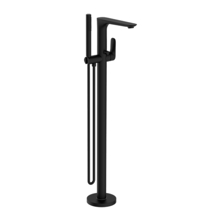 Showers Nero Bianca Freestanding Bath Mixer With Hand Shower Colour: Matte Black Place & Palette