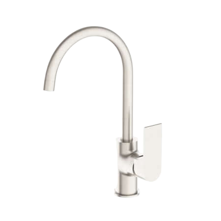 Tapware Nero Bianca Kitchen Mixer Gooseneck Spout Colour: Brushed Nickel Place & Palette