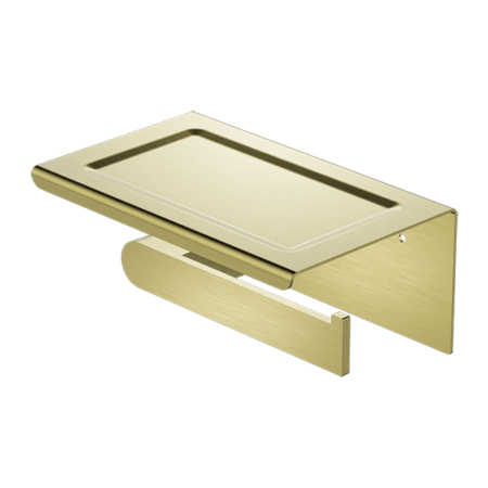 Accessories Nero Bianca Toilet Roll Holder With Phone Holder Colour: Brushed Gold Place & Palette