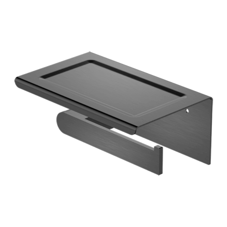 Accessories Nero Bianca Toilet Roll Holder With Phone Holder Colour: Gun Metal Place & Palette