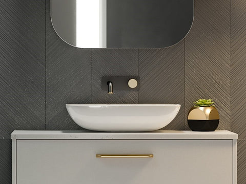 Basins Timberline Bloom Ceramic Basin 475mm Color: White Gloss Place & Palette