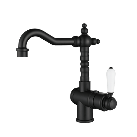 Tapware Modern National Bordeaux Basin Mixer Colour: Electroplated Matte Black Style: High-Rise Place & Palette