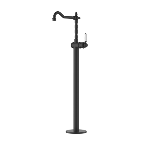 Tapware Modern National Bordeaux Freestanding Bath Mixer Colour: Electroplated Matte Black Style: Standard Place & Palette