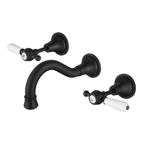 Tapware Modern National Bordeaux Wall Spa And Sink Set Colour: Electroplated Matte Black Place & Palette