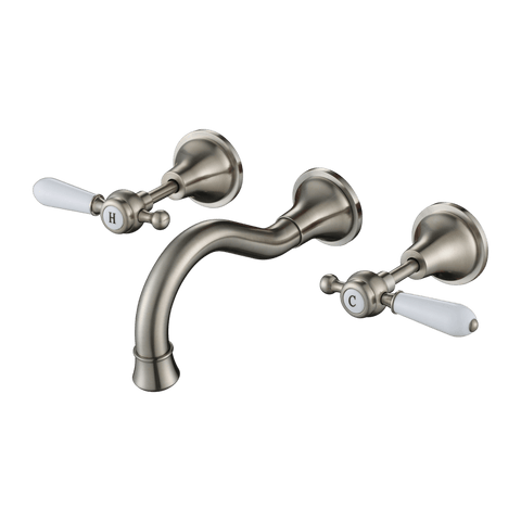Tapware Modern National Bordeaux Wall Spa And Sink Set Colour: Pvd Brushed Nickel Place & Palette