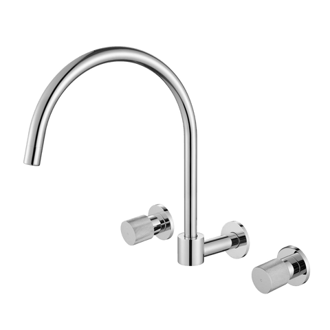 Tapware Modern National Cadence Wall Sink Set Colour: Electroplated Chrome Place & Palette