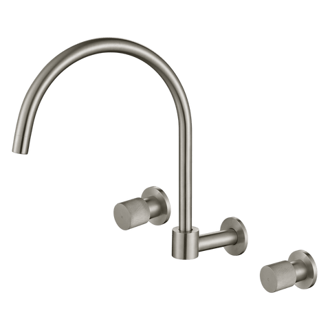 Tapware Modern National Cadence Wall Sink Set Colour: Pvd Brushed Nickel Place & Palette