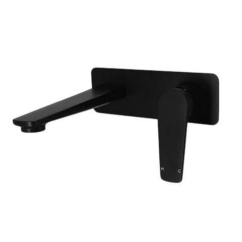 Tapware Modern National Cascade Wall Combination Colour: Electroplated Matte Black Place & Palette