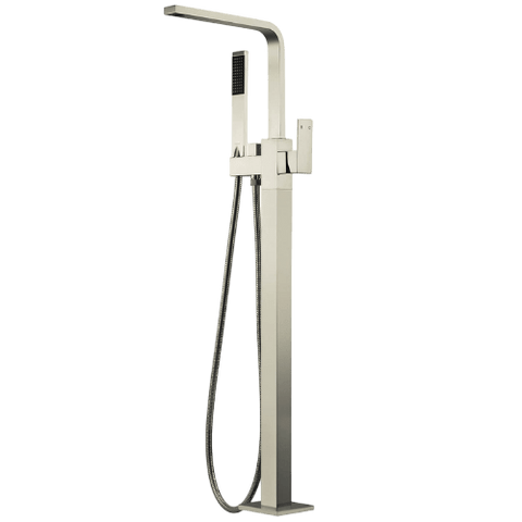 Tapware Modern National Chao Freestanding Bath Mixer with Handshower Colour: Pvd Brushed Nickel Place & Palette