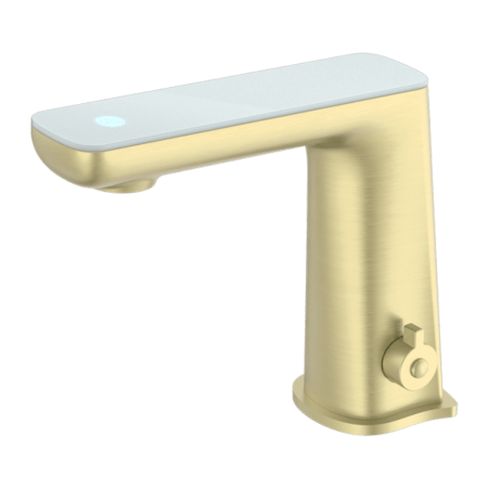 Tapware Nero Claudia Sensor Mixer With White Top Display Colour: Brushed Gold Place & Palette