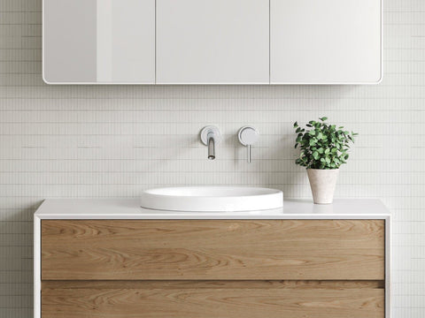Basins Timberline Coast Inset Mineral Composite Basin 495mm Color: White Gloss Place & Palette