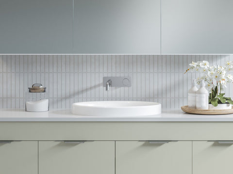 Basins Timberline Coast Inset Mineral Composite Basin 495mm Color: White Gloss Place & Palette