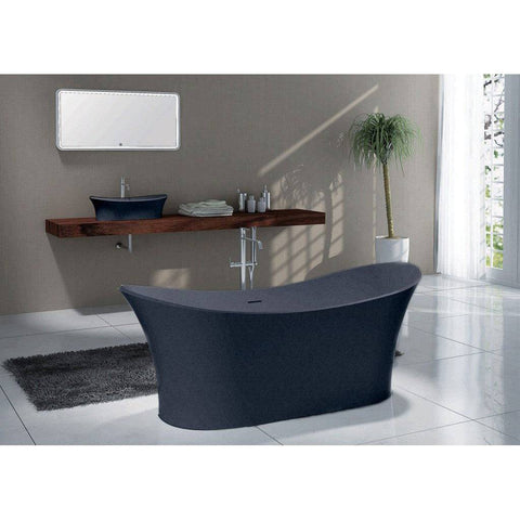 Baths Pietra Bianca Crown Bath Colour: Malibu Solid Place & Palette
