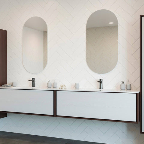 Mirrors Thermogroup Duke Polished Edge Pill Mirror Style: Hangers Size: 500x1000x14mm Place & Palette