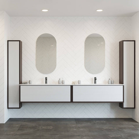 Mirrors Thermogroup Duke Polished Edge Pill Mirror Style: Hangers Size: 500x1000x14mm Place & Palette