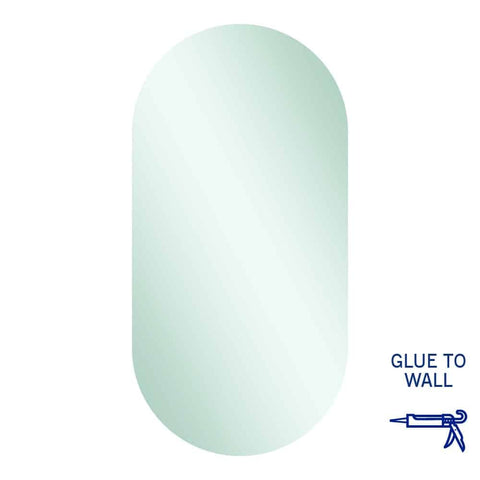 Mirrors Thermogroup Duke Polished Edge Pill Mirror Style: Glue-to-wall Size: 500x1000x5mm Place & Palette