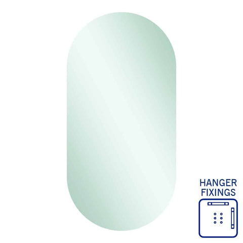 Mirrors Thermogroup Duke Polished Edge Pill Mirror Style: Hangers Size: 500x1000x14mm Place & Palette