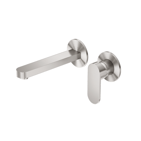 Tapware Nero Ecco Wall Basin/Bath Mixer Separate Back Plate Colour: Brushed Nickel Place & Palette