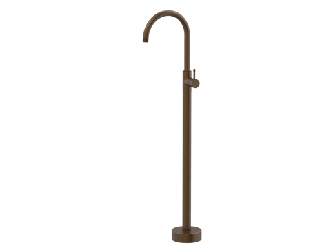 Tapware ParTaps Elm Floor Bath Filler Mixer - Gooseneck Colour: Native Brass Place & Palette