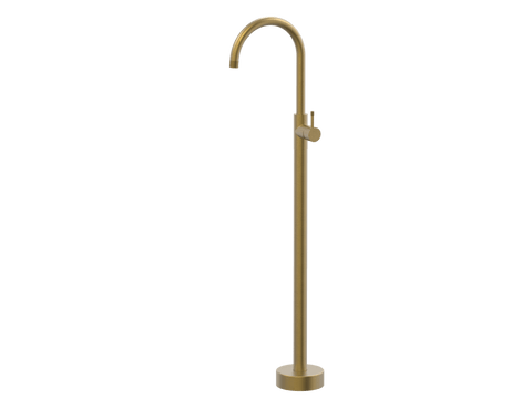 Tapware ParTaps Elm Floor Bath Filler Mixer - Gooseneck Colour: Rumbled Brass Place & Palette