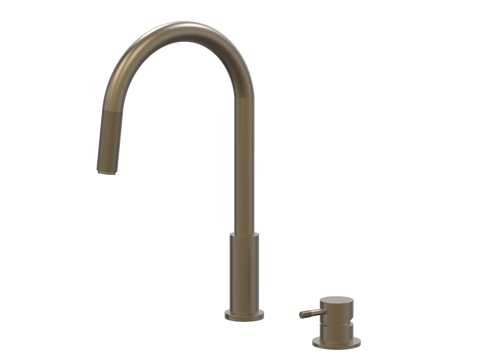 Tapware ParTaps Elm Hob Mixer Pullout Set - Gooseneck Colour: Antique Bronze Place & Palette