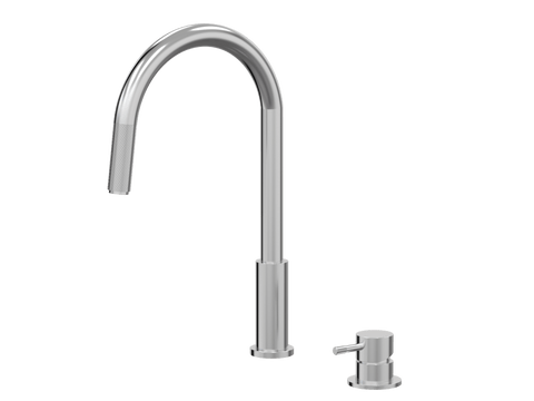 Tapware ParTaps Elm Hob Mixer Pullout Set - Gooseneck Colour: Brushed Chrome Place & Palette