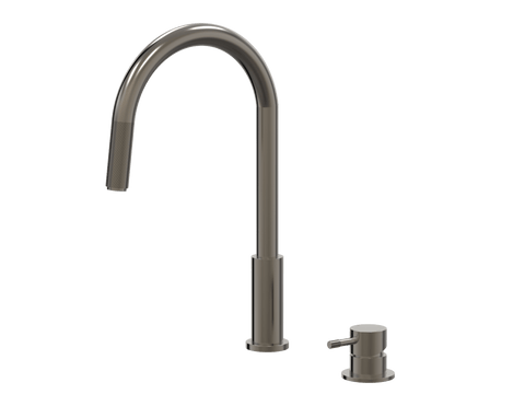 Tapware ParTaps Elm Hob Mixer Pullout Set - Gooseneck Colour: Brushed Gunmetal Place & Palette
