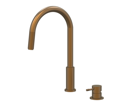 Tapware ParTaps Elm Hob Mixer Pullout Set - Gooseneck Colour: Burnished Place & Palette