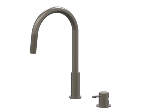 Tapware ParTaps Elm Hob Mixer Pullout Set - Gooseneck Colour: Gunmetal Place & Palette