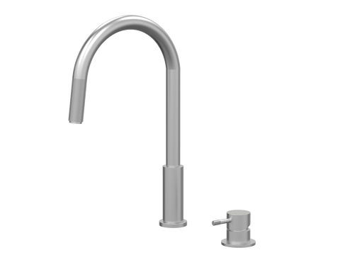 Tapware ParTaps Elm Hob Mixer Pullout Set - Gooseneck Colour: Satin Pearl Place & Palette