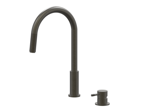 Tapware ParTaps Elm Hob Mixer Pullout Set - Gooseneck Colour: Volcanic Grey Place & Palette
