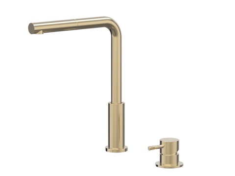 Tapware ParTaps Elm Hob Mixer Pullout Set - Straight Colour: Brushed Brass Gold Place & Palette