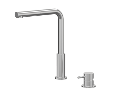 Tapware ParTaps Elm Hob Mixer Pullout Set - Straight Colour: Brushed Chrome Place & Palette
