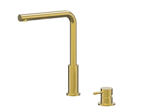 Tapware ParTaps Elm Hob Mixer Pullout Set - Straight Colour: Brushed Gold Place & Palette