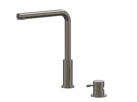 Tapware ParTaps Elm Hob Mixer Pullout Set - Straight Colour: Brushed Gunmetal Place & Palette