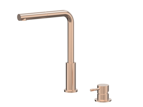 Tapware ParTaps Elm Hob Mixer Pullout Set - Straight Colour: Brushed Rose Gold Place & Palette