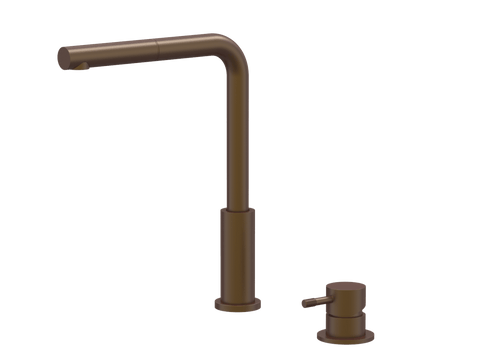 Tapware ParTaps Elm Hob Mixer Pullout Set - Straight Colour: Native Brass Place & Palette