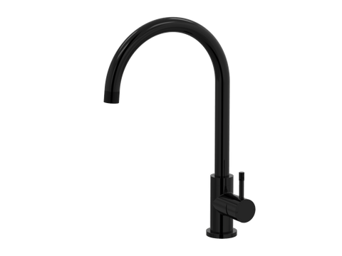 Tapware ParTaps Elm Sink Gooseneck Mixer Colour: Midnight Black Place & Palette