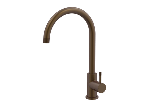 Tapware ParTaps Elm Sink Gooseneck Mixer Colour: Native Brass Place & Palette